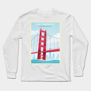 San Fransisco, USA - Vintage Travel Poster Long Sleeve T-Shirt